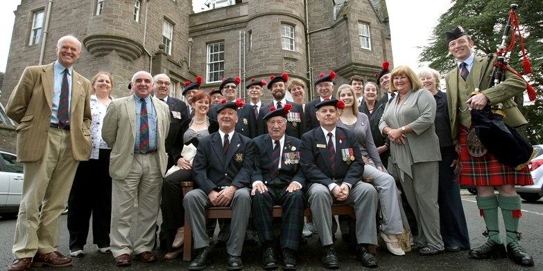 Kris Miller, Courier, 24/08/11. Picture today at Balhousie Castle, Black Watch Museum, Perth. The museum hosted guests from The Black Watch of Canada Association. Pic shows the hosts and guests outside the museum.