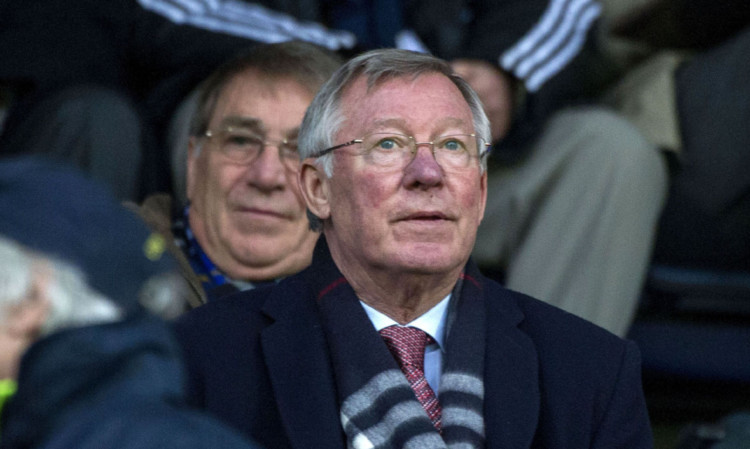 Sir Alex takes his place in the stand.