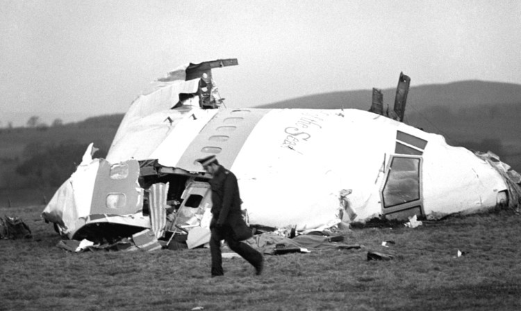 The nose section of the crashed Pan Am jumbo jet.