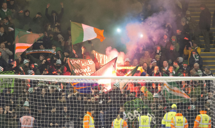 Celtic fans at Fir Park on an earlier occasion.