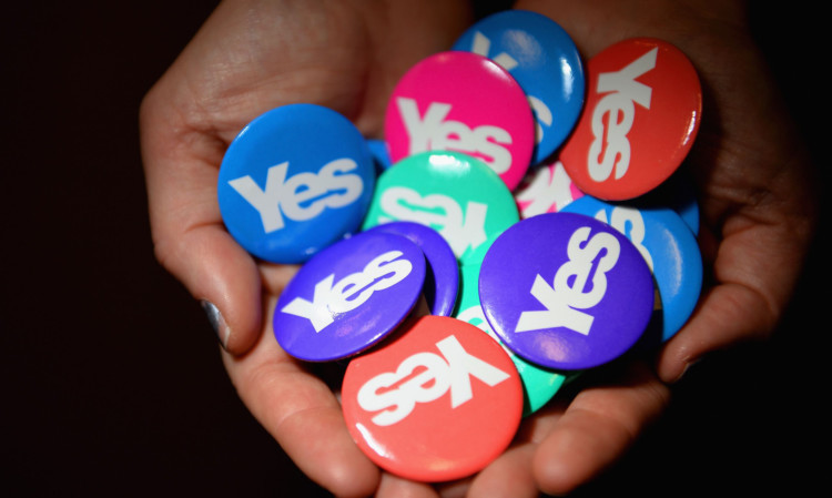 GLASGOW, SCOTLAND - NOVEMBER 21:  Yes campaign paraphernalia on sale at the campaign headquarters on November 21, 2013 in Glasgow, Scotland. Scotlands First Minister Alex Salmond will unveil the Scottish Government white paper on independence on Tuesday 26 November, 2013.  (Photo by Jeff J Mitchell/Getty Images)