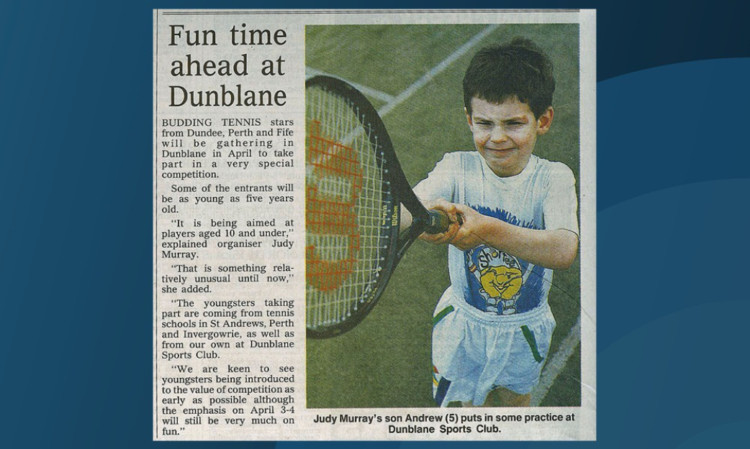 The young Andy shows star qualities in a 1993 edition of The Courier.