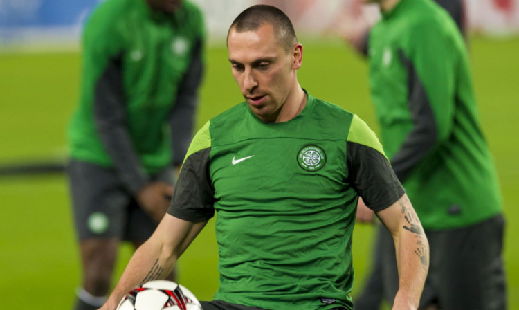 Scott Brown in training at the Nou Camp.