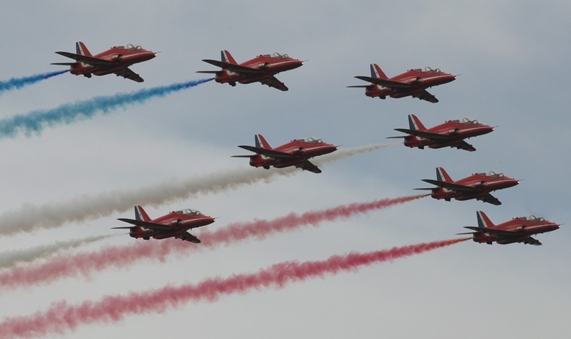 The RAF Red Arrows will fly past Arbroath and Montrose. Pic: Dougie Nicolson/DCT Media.