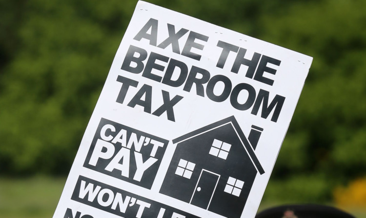 A banner at a rally against the 'bedroom tax' in Stirling during the summer.
