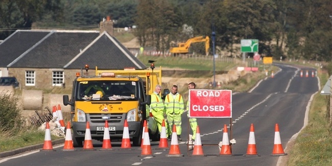 Steve MacDougall, Courier, A92, near Freuchie. Picture to illustrate road closure due to bridge repair.