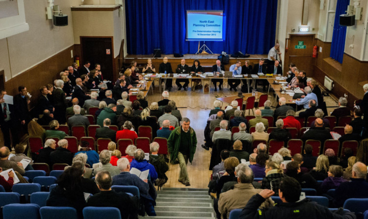 The scene just before the start of the public meeting in St Andrews Town Hall.