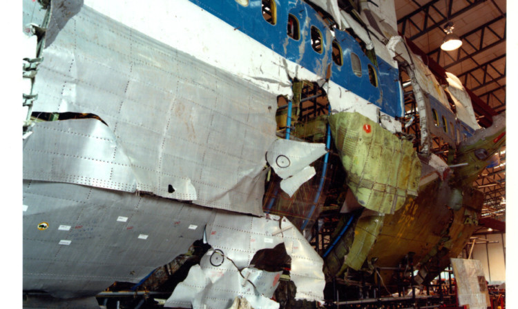 The wreckage of Flight 103.