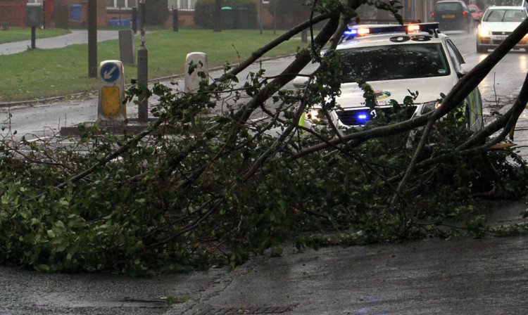 Drivers are being asked to beware of debris on the roads after strong winds overnight.