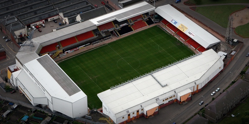 Aerial view of Tannadice Park, Dundee.