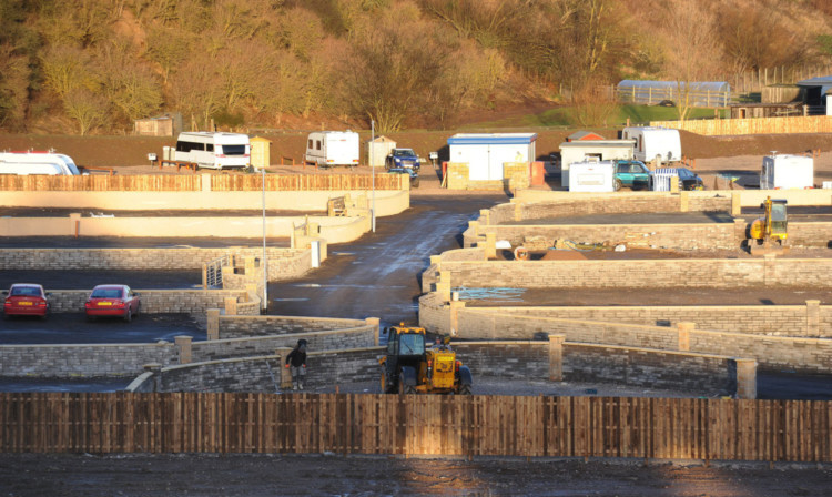 The Travellers site under construction near St Cyrus.