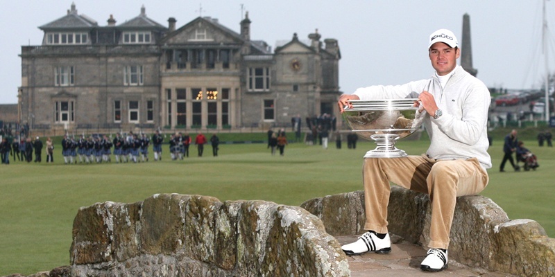 The Alfred Dunhill Links Championship 2010, St Andrews.   Winner Martin Kaymer with the Dunhill Cup.