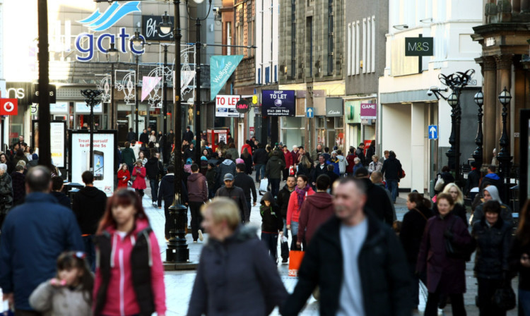 Murraygate in Dundee was busy with shoppers.