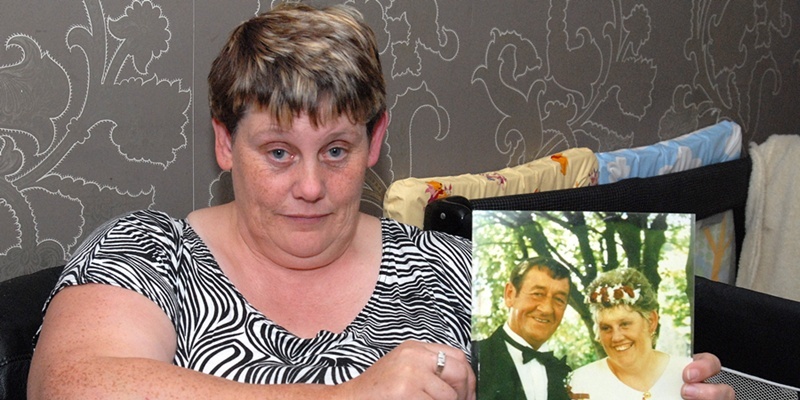 Aileen Fyfe with a picture of her husband