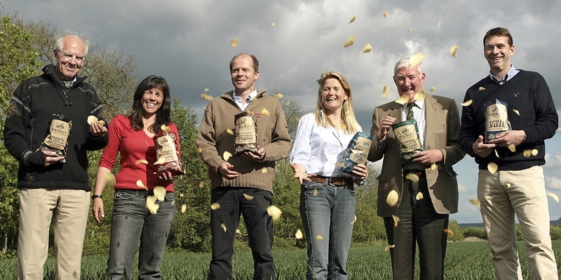 TWO OF Scotland's leading agri-businesses have created a joint venture company which will soon have a new snack product on retailers' shelves. Potato specialists Taypack, based at Inchture in Perthshire, and Aberdeenshire ice cream-making family Mackies of Rothienorman will today at the Royal Highland Show launch a new premium potato crisp. Celebrating the launch of their crisps, from left, Maitland Mackie, Kirstin Mackie, Mac Mackie, Karin Hayhow, Russell Taylor, George Taylor.