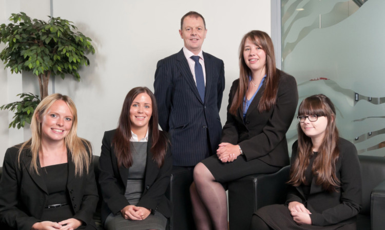 Thorntons welcomed four new trainee solicitors in June as it continued to invest in its workforce. With joint managing partner Scott Milne are Lisa Mannion, Aimee Gibbons, Laura Sinclair and Lynsay McFarlane.