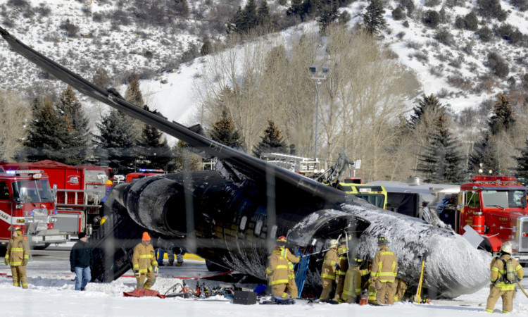 The men survived the private jet crash at Aspen-Pitkin County Airport in Aspen, Colorado.