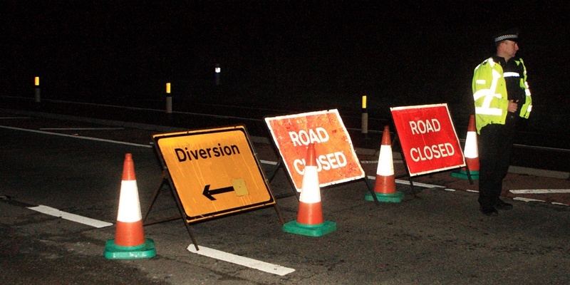 A9 closed at Bankfoot last night with diversions through the village.