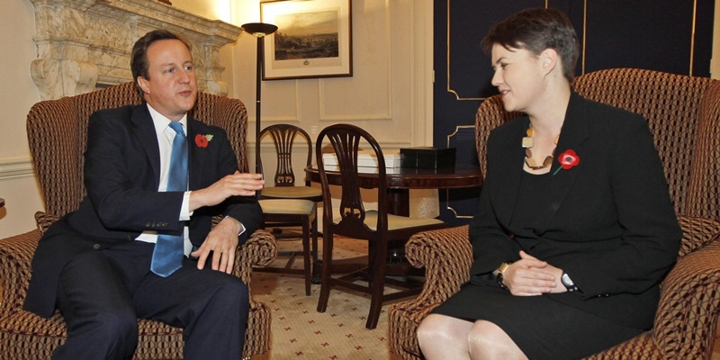 Prime Minister David Cameron during a meeting with Ruth Davidson, leader of the Scottish Conservative party at Downing Street.