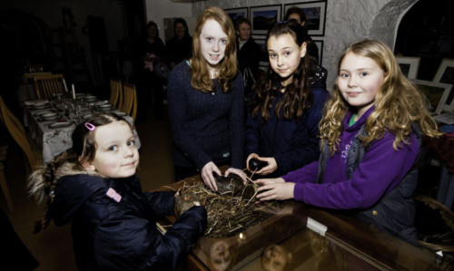 Emily Fraser, Olivia Ridgewell, Ellie Ridgewell and Stacey Riddell took part in the ancient ceremony of the bedding of St Fillans healing stones.