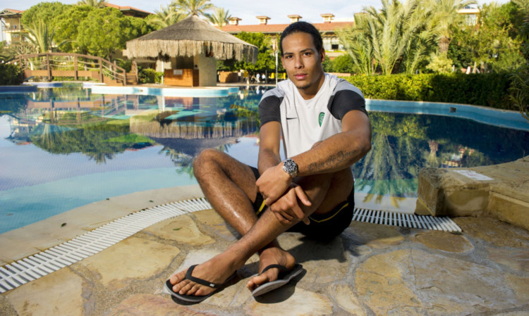 Virgil Van Dijk takes the opportunity to relax by the pool in Turkey.