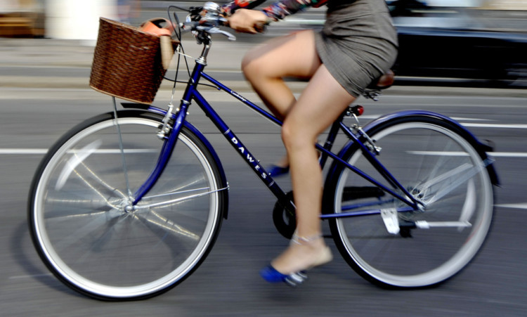 A person cycling in Bristol.