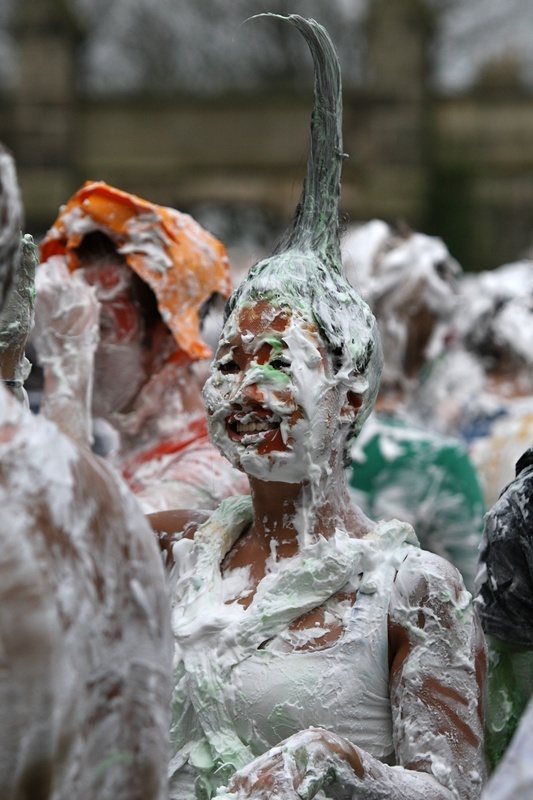 Kris Miller, Courier, 21/11/11. Picture today at St Salvators Quad, St Andrews where students held their annual foam fight as part of Raisin Monday celebrations.