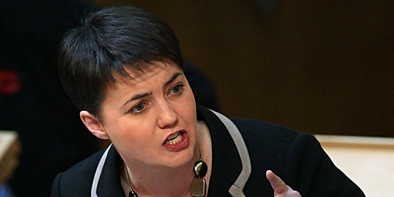 Leader of the Scottish Conservative party Ruth Davidson asks her first question during First Ministers Question Time at the Scottish parliament Edinburgh.