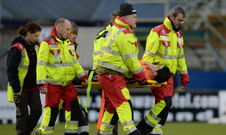 Brian Graham was stretchered off against Inverness at the weekend.