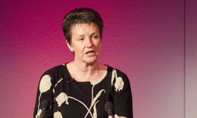 Kate Allum, chief executive of First Milk, speaking at the Semex conference in Glasgow.