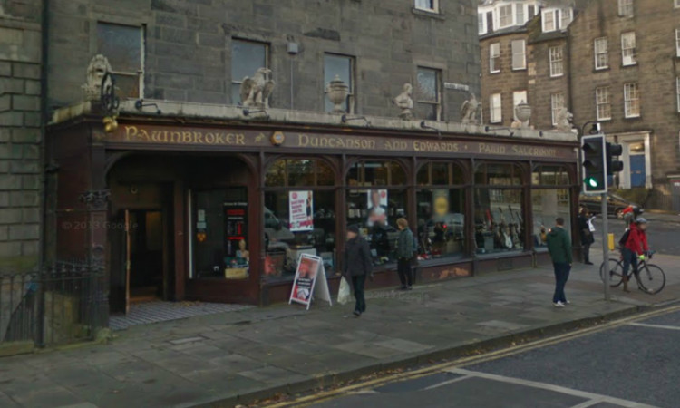 The Duncan and Edwards Pawn Shop in Edinburgh was raided on Wednesday afternoon.