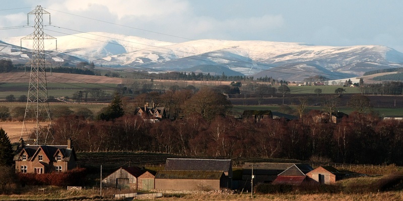 Kim Cessford, Courier - 04.12.11- pictured is some of the early winter snow on the Angus Hills as seen from Forfar
