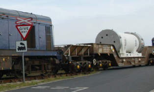 Nuclear material being transported to the Sellafield nuclear re-processing plant in Cumbria.