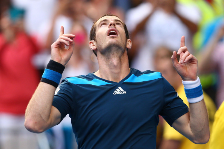 Andy Murray celebrates another victory.