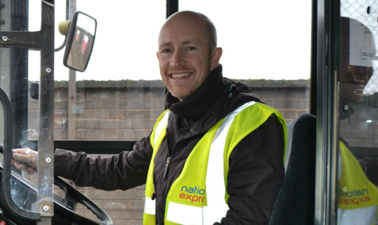 Gavin Lyon is one of a dozen new drivers taken on by National Express Dundee.