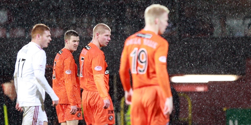 Kris Miller, Courier, 02/01/12. Dundee United V Aberdeen. Pic shows torrential rain during 2nd half.