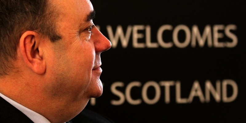 Scotland's First Minister Alex Salmond MSP during a visit to Barclays Wealth newly renovated headquarters in Edinburgh where he met staff.