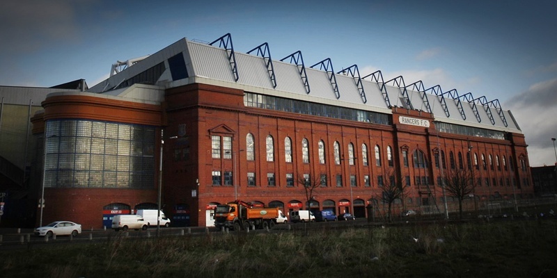 A general view of Ibrox Stadium, home of Rangers FC in Glasgow, Scotland.