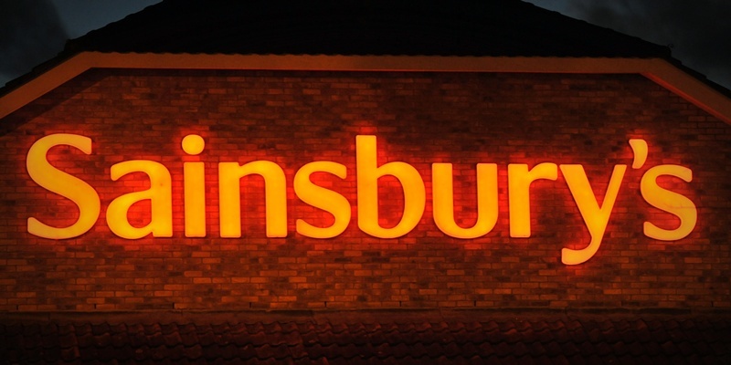 Generic picture of a Sainsbury's sign, at Thetford, Norfolk.