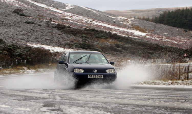 Drivers faced difficult driving conditions at Lumley Den, near Dundee.