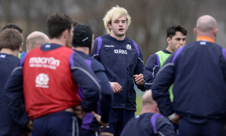 Richie Gray at training at Murrayfield as the Scots prepare for the Six Nations opener in Dublin this weekend.