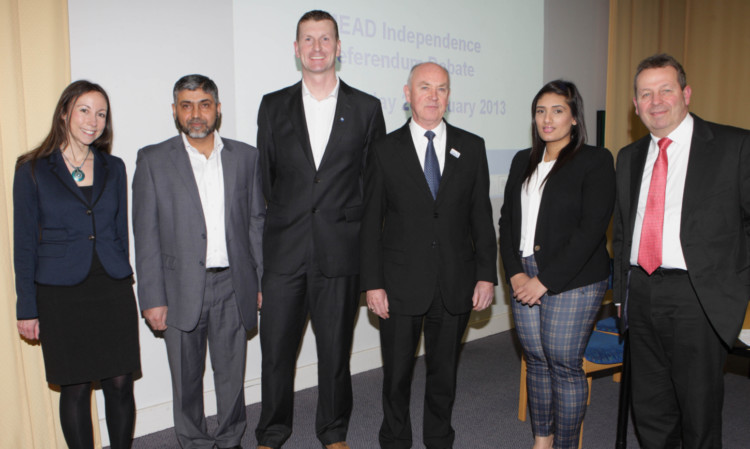 From left: Helen McKinnon of PKAVS, MEAD Project manager Mohammed Afzal, Dave Doogan, Mac Roberts, Saaima Khalid and Steve Bargeton.
