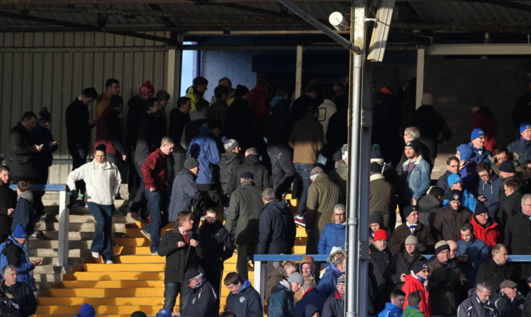 Fans leaving Morton v Queen of the South after Saturday's abandonment.