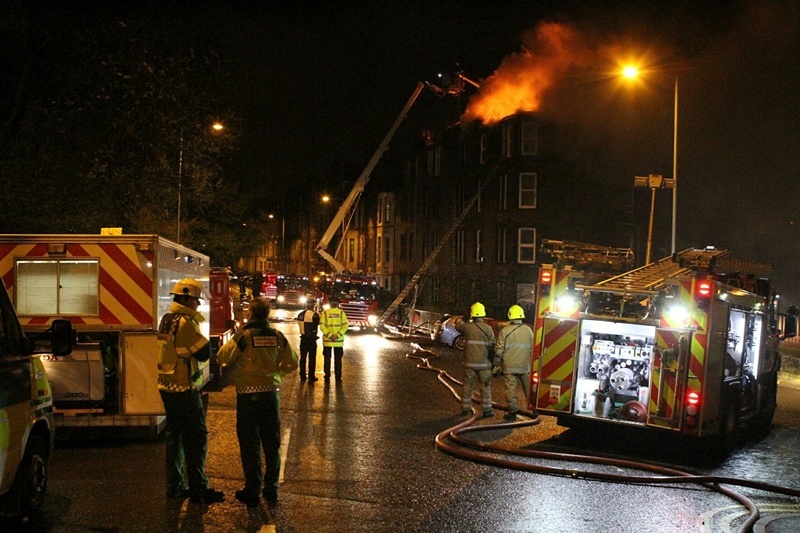 DOUGIE NICOLSON, COURIER, 25/04/12, NEWS.

Pic shows the scene of the fire in Garland Place tonight, Wednesday 25th April 2012. NOTE - THESES PICS WERE ACTUALLY TAKEN AT JUST AFTER MIDNIGHT ON THE 26TH APRIL.