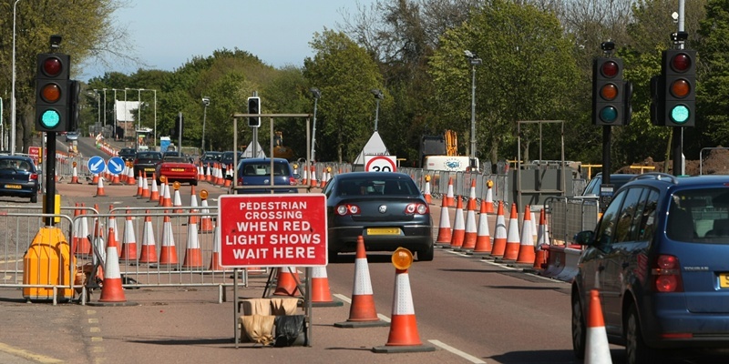 DOUGIE NICOLSON, COURIER, 20/05/12, NEWS.

Pic shows the roadworks on Broughty Ferry Road today, Sunday 20th May 2012. Story by Jonny, Reporters.