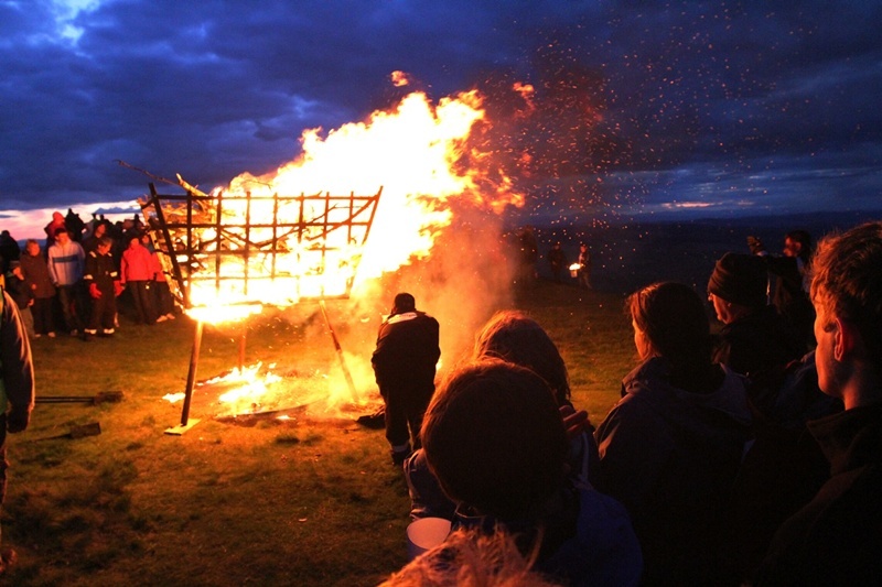 DOUGIE NICOLSON, COURIER, 04/06/12, NEWS.

The Jubilee beacon burns tonight, Monday 4th June 2012, at the top of East Lomond.