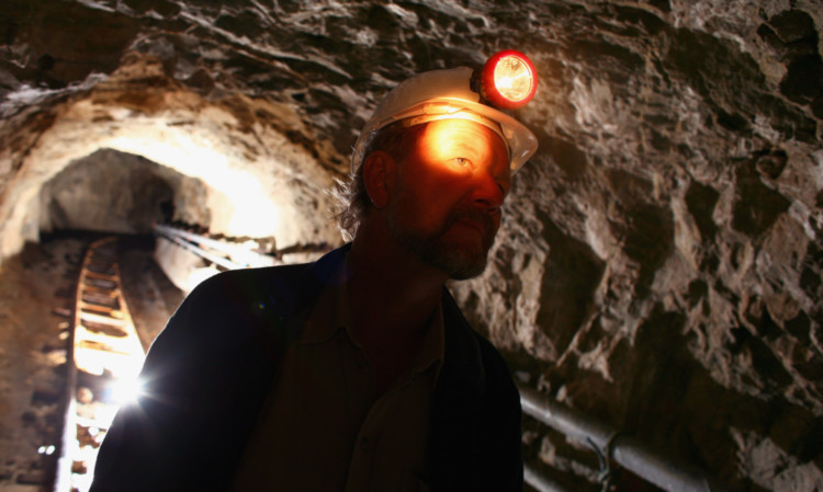 Chris Sangster, chief executive of Scotgold, inspects the Tyndrum gold mine.