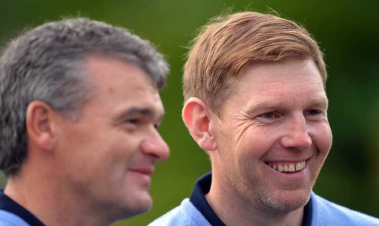 Paul Lawrie with friend Stephen Gallacher at the Seve Trophy last year.