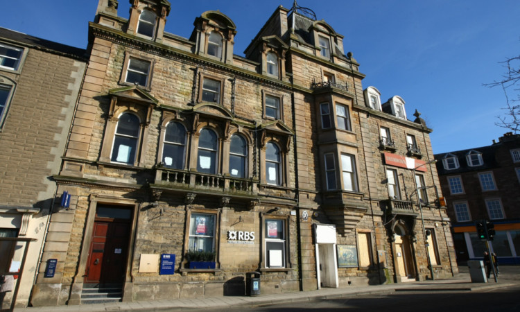 The former Royal Bank of Scotland branch and Drummond Arms Hotel, in Crieff.