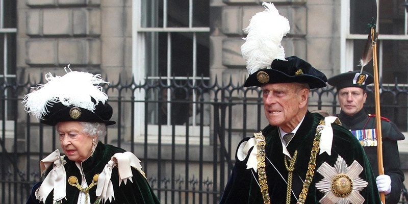 Queen Elizabeth II and the Duke of Edinburgh attend the Thistle Service at St Giles' Cathedral, Edinburgh, for the installation of the Duke of Cambridge as a Knight of the Thistle.